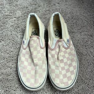 Vans Pink Classic Checkered Slip-On Shoes